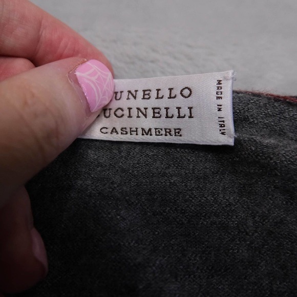 Brunello Cucinelli Womens sweater M 100% Cashmere Made In Italy Right Knit Grey - Picture 7 of 11